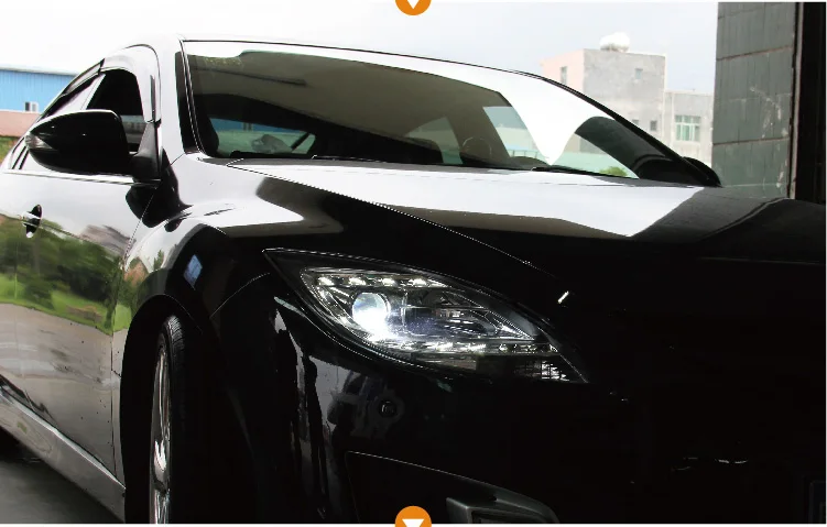Автомобильный Стайлинг для Mazda 6 фары 2009-2012 Mazda 6 светодиодные фары головного света СИД drl проектор фары H7 hid Биксеноновые линзы