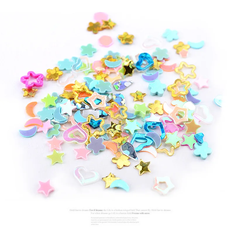 Аксессуары для ногтей оптовая продажа смешанные цвета блестка Звезда Любовь