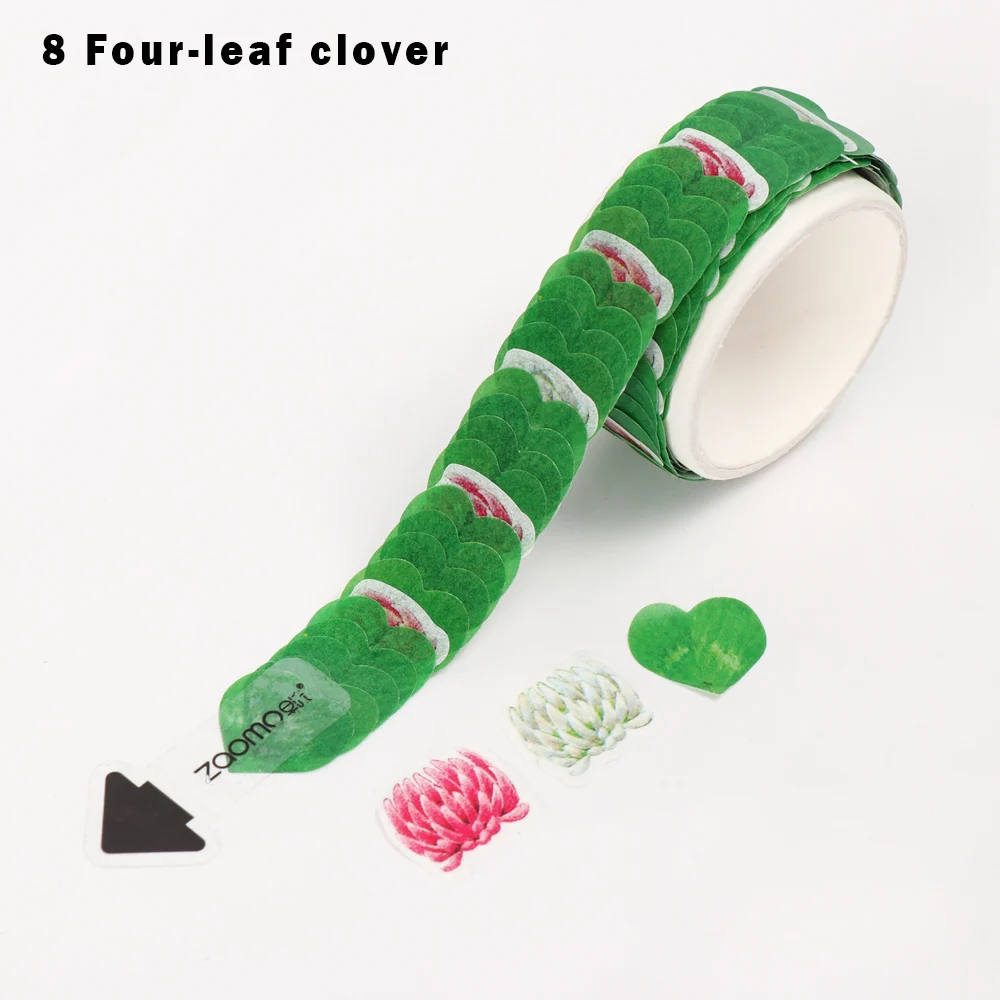 four-leaf clover 10 узоров, лепестки цветов, бумажная лента, 10 видов стилей, маскирующая лента, Ароматизированная лента Сакура, скрапбукинг, дневник, бумажные декоративные наклейки - Цвет: four-leaf clover