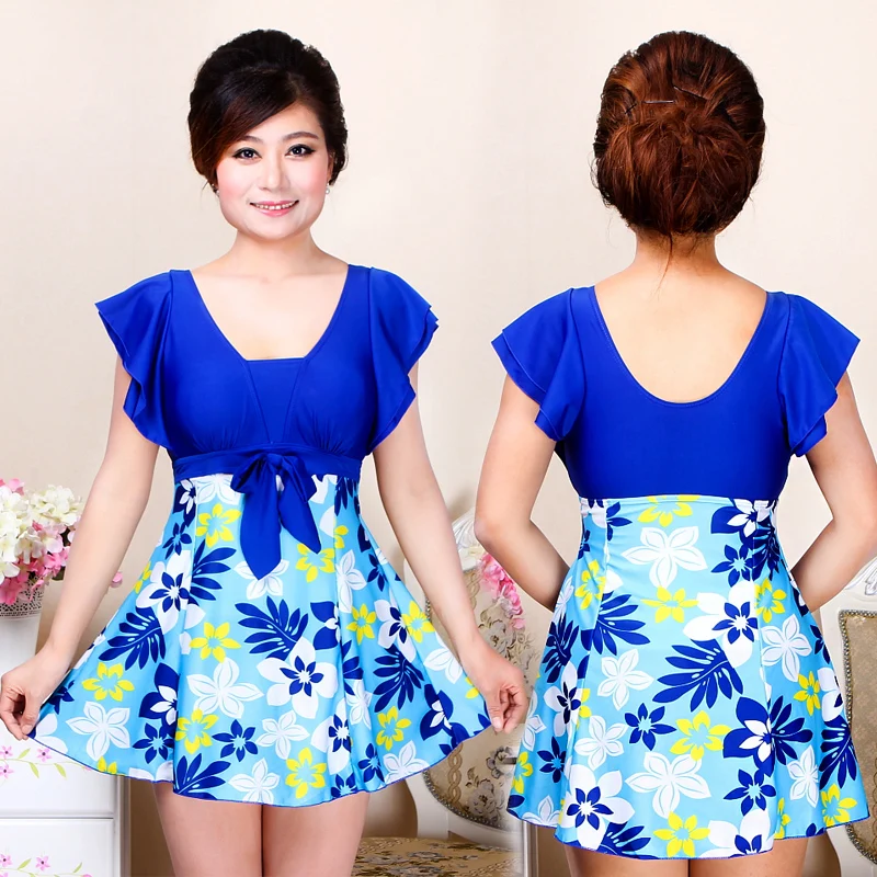 Консервативное платье для пожилых мам купальный костюм женский слитный