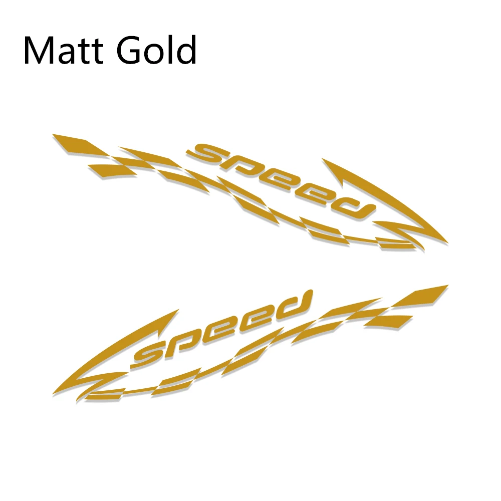 Matt Gold 2 шт. гоночный стиль виниловые наклейки на машину обертывание Авто длинные боковые полосы наклейки скорость автомобиля графика DIY наклейки автомобильные принадлежности для тюнинга - Название цвета: Matt Gold