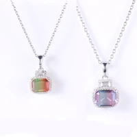 tkj real 925 sterling silver gemstone tourmaline pendant necklaces for women party anniversary necklace jewelry