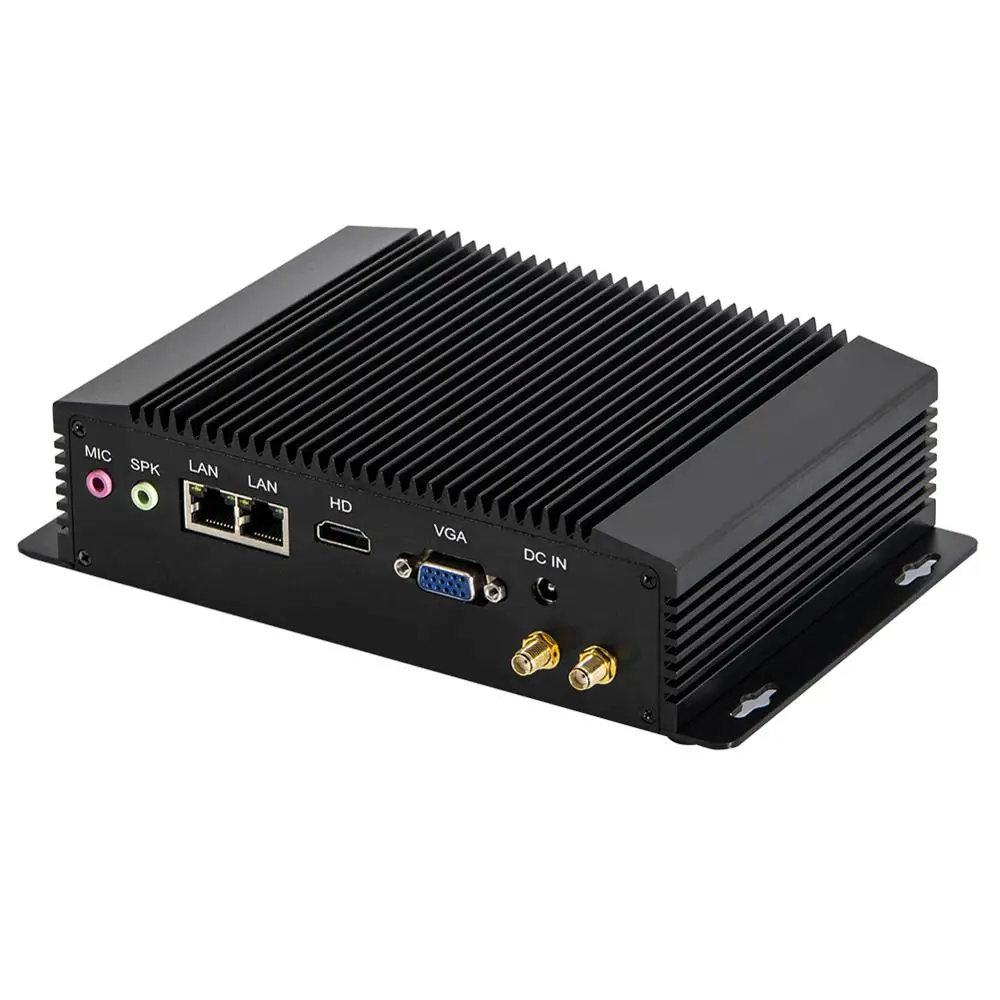 Безвентиляторный промышленный ПК, мини компьютеры, IPC, Windows 10, Intel J1900, [HUNSN MA19B],(VGA/HDMI/2LAN/2RS232 RS422 RS485/2USB3. 0/4USB2. 0