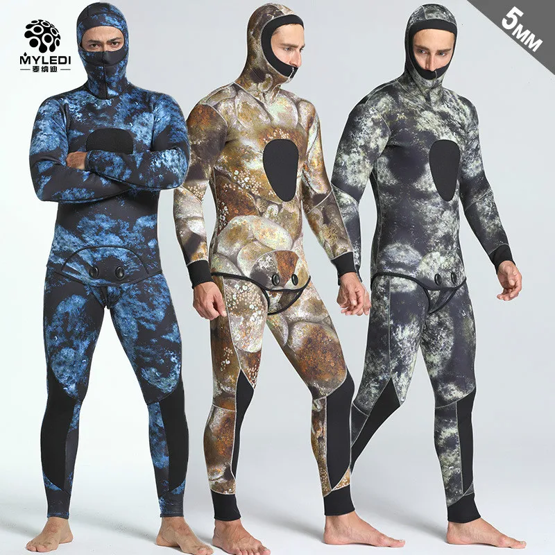 5 мм камуфляжная расцветка из двух предметов с капюшоном для рыбалки и охоты