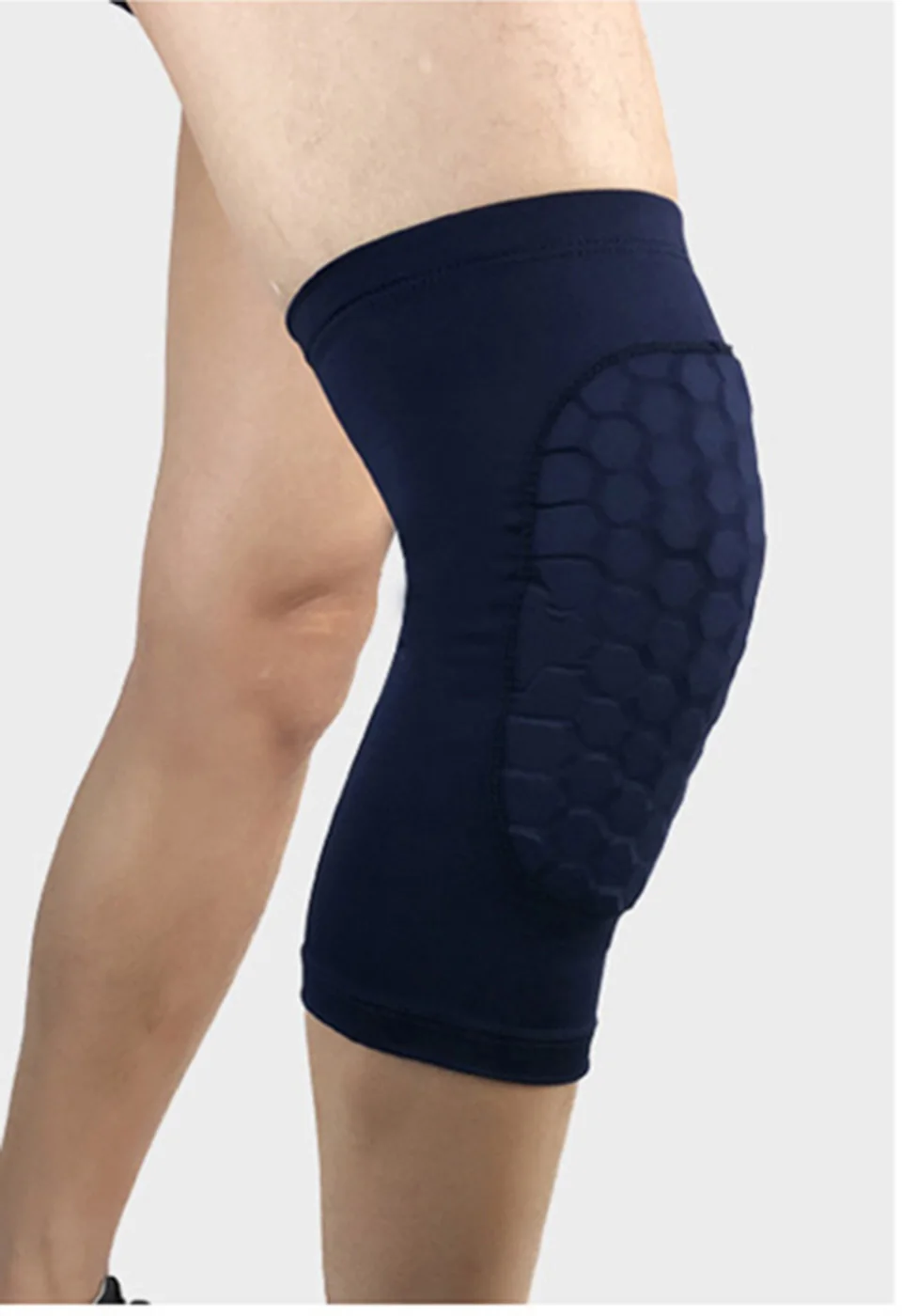 Navy blue 1 шт сотовые анти-столкновения футбол волейбол баскетбол наколенники сотовые танцевальные наколенники Поддержка икры лыжные наколенники для сноуборда - Цвет: Navy blue