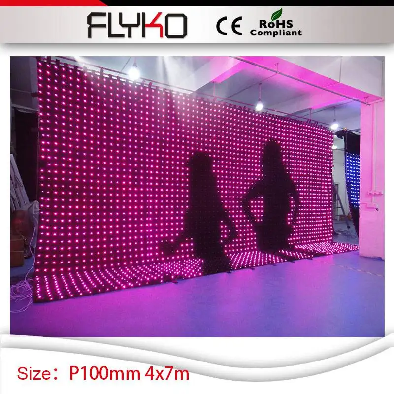 P100mm ТВ шоу Dj оборудование 4m x 7m видео занавес экран для клубной дискотеки