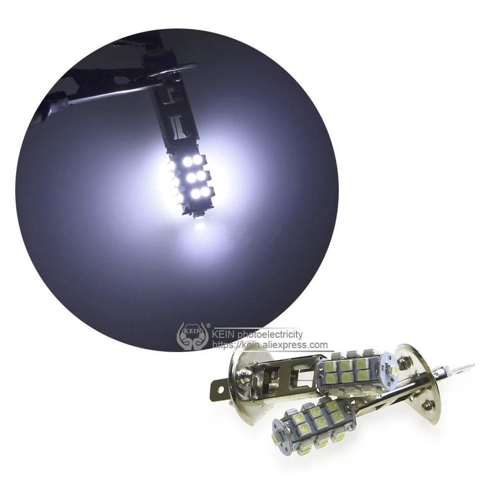 KEIN 4 шт. H1 светодиодные лампы 25smd 3528 12 V Авто противотуманных фар дневного света DRL