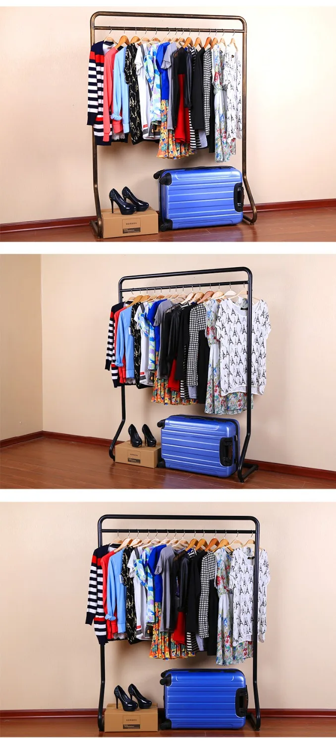 Вешалка для одежды из кованого железа. Полки. Костюмы витрина магазина стеллаж