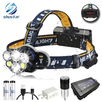 brightest led headlamp waterproof headlight 8 lighting modes 6xled head suitable for fishing cyclingcamping etc