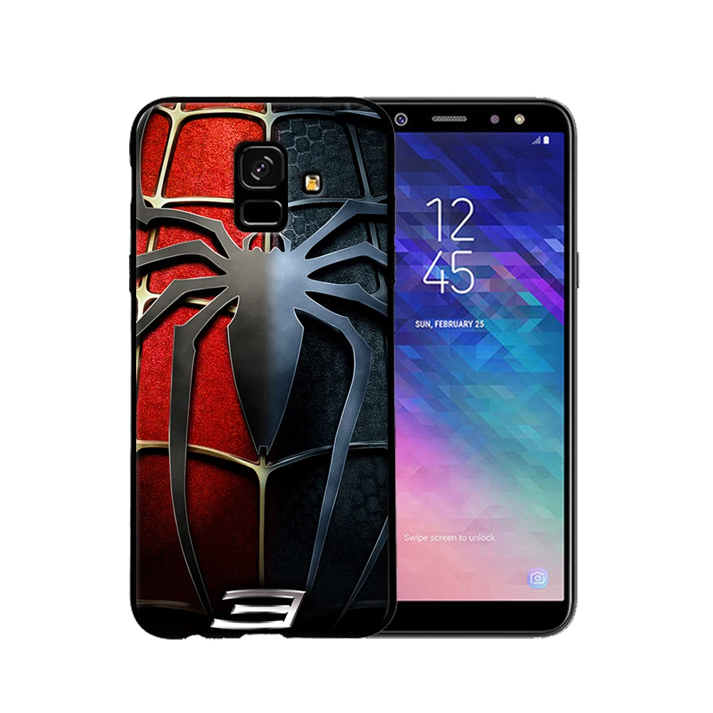 For Samsung Galaxy A6 cover Batman Superman Spiderman black soft silicone A6Plus Mobile Phone Cases |