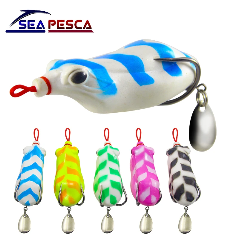 SEAPESCA мягкая лягушка рыболовные приманки 6 5 см 12 г яркие 3D глаза симуляция гром