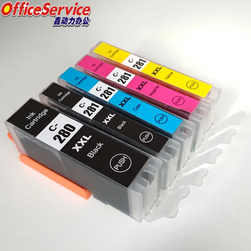 1 Set(5 pcs) PGI-280 CLI-281 PGI280XL совместимый чернильный картридж для принтера Canon принтерам PIXMA TR7520 TR8520 TS6120 TS8120 TS9120 принтер - Цвет: 1 Set(5 pcs)