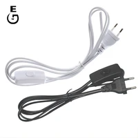 5pcs lot 1 8m ac power cord onoff button switch power cord two pin eu plug cable extension cords us type adapter