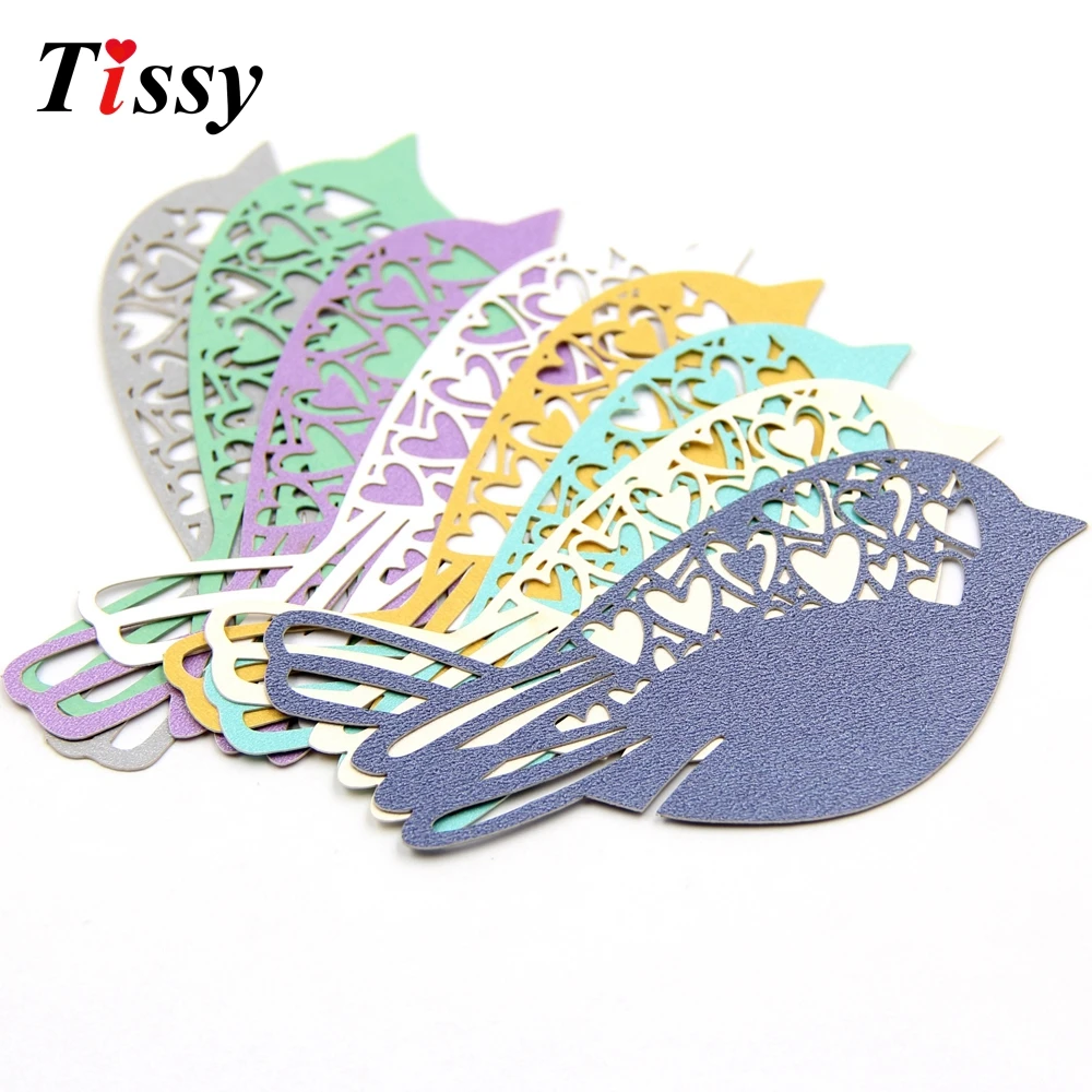 50PCS Cute Bird Shape Name Card Wine Glass Laser Cut Paper Cup Table Mark DIY Home Christmas/Wedding Party Decoration | Дом и сад