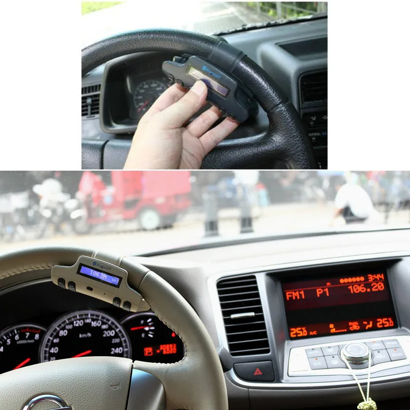 Руль Bluetooth гарнитура для авто тонкий громкой связи TF карты ЖК-дисплей Дисплей имя