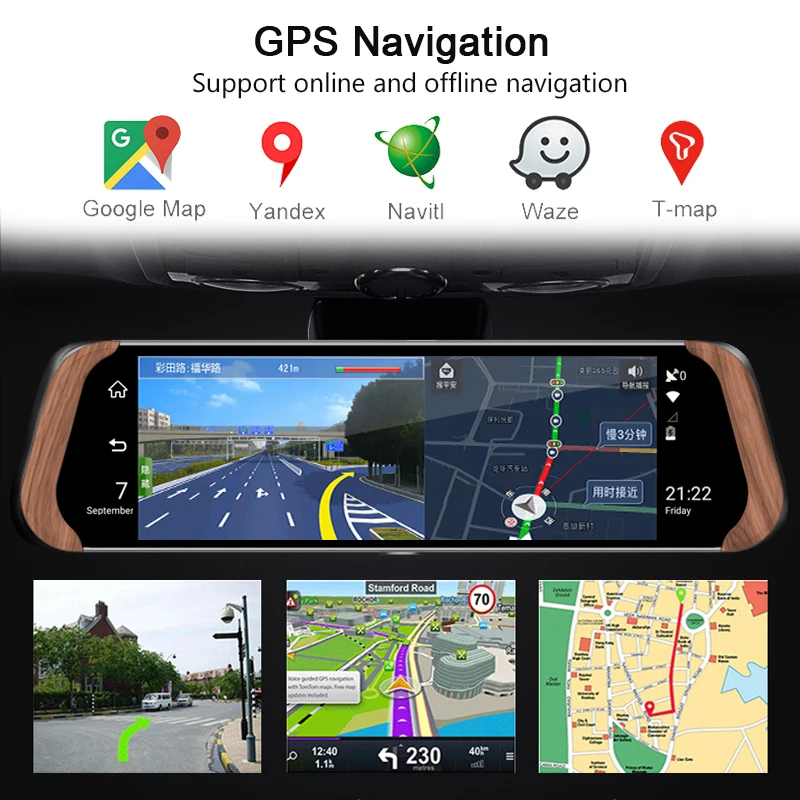 4G Автомобильный видеорегистратор 10 ''ADAS потоковое зеркало заднего вида