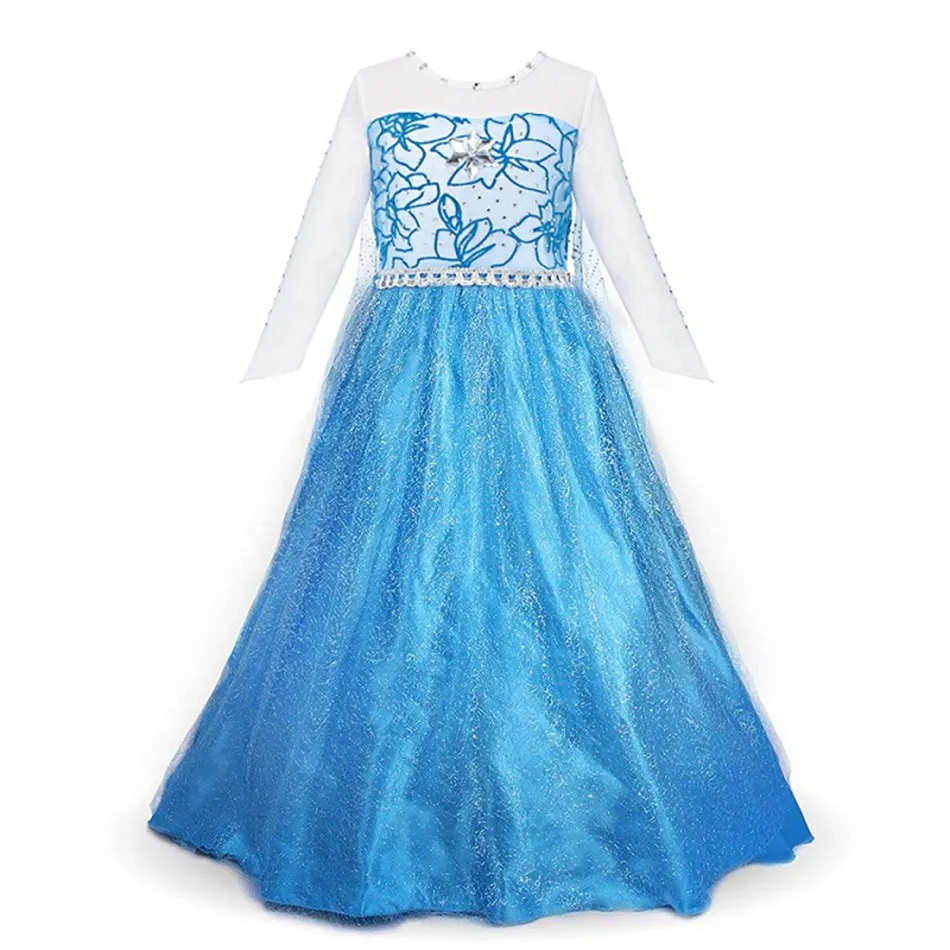Dress N Нарядное платье Эльзы для девочек; Детский костюм принцессы Анны; детская одежда Снежной Королевы для коронации и дня рождения; карнавальный костюм на Хэллоуин для девочек - Цвет: Dress N