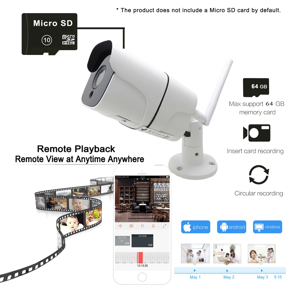 Ip-камера JIenuo, Wifi, 1080 P, 960 P, 720 P, 3 метра, адаптер питания, для наружного видеонаблюдения, беспроводная ip-камера наблюдения, аудио, Onvif, HD камера