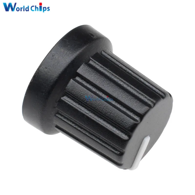 10 Pcs WH148 knob 6mm Shaft Hole Dia Plastic Threaded Knurled Potentiometer Knobs Caps|Потенциометры| |