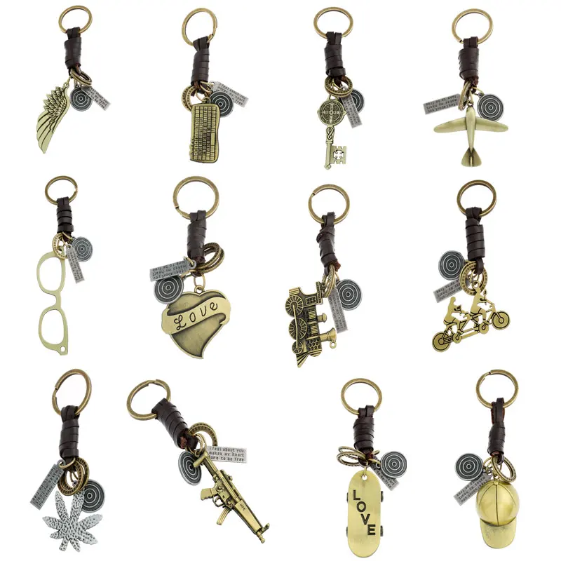 12 стильных милых подвесок винтажный брелок для ключей в стиле панк из