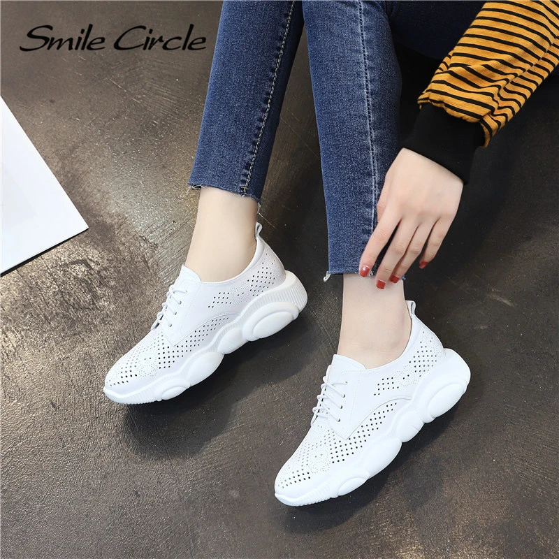 Smile Circle/2019 летние кроссовки женская обувь на плоской подошве дышащая из
