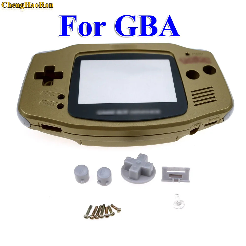 Gold shell ChengHaoRan 6 цветов 1x DIY полный набор корпус Оболочка Чехол с проводящими резиновыми кнопками d pad для GameBoy Advance Игровая приставка GBA - Цвет: Gold shell