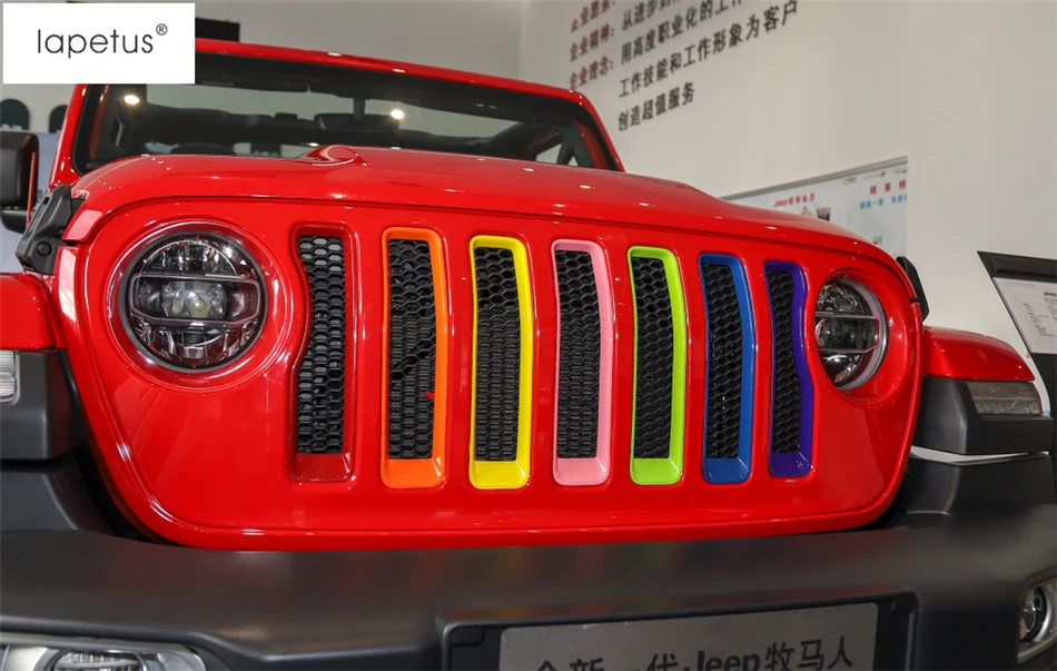 Lapetus аксессуары для Jeep Wrangler JL 2018 2020 сетчатые передние вставки радиаторной решетки