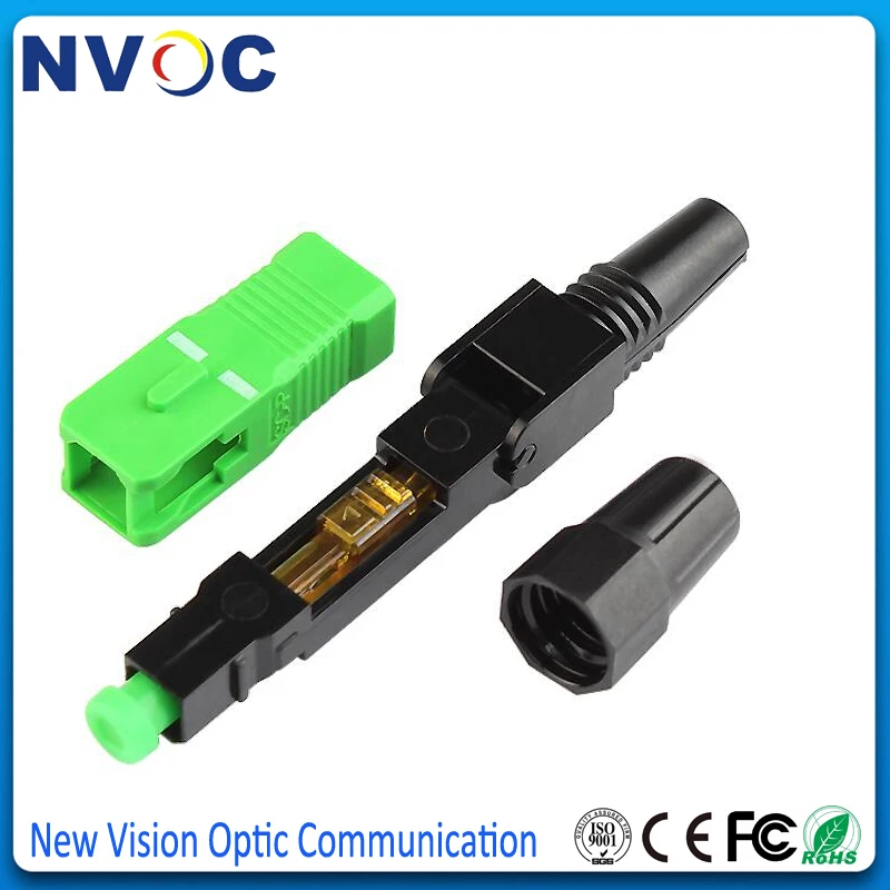 200 шт./пакет волоконно оптический Быстрый разъем SC/APC покрытый проводной для