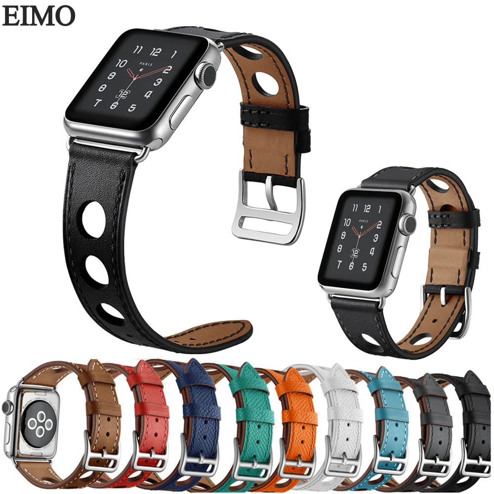 Ремешок из натуральной кожи для Apple Watch Series 6 5 4 3 se аксессуары наручных часов