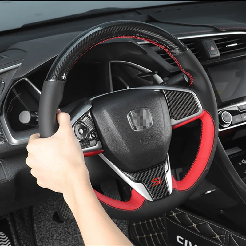 Чехол рулевого колеса автомобиля для Honda Civic 10th 2016 2017 2018 38 см ручной работы DIY микро