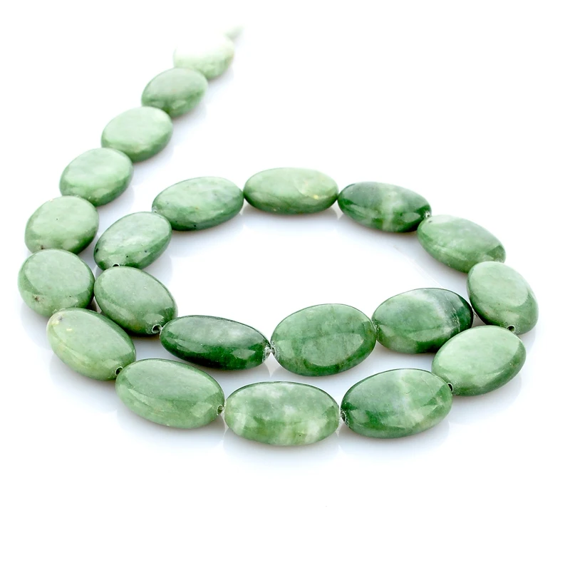 13*18mm 20pcs/strand Natural Stone Beads for Women Bracelet Making Jewelry Green Jade For Handmade DIY E16-L27-13*18 | Украшения и