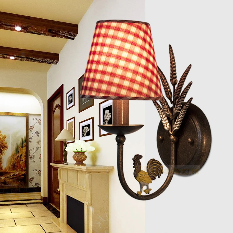 American individuality and creative pastoral wall iron bed bedroom retro staircase two shipping |
