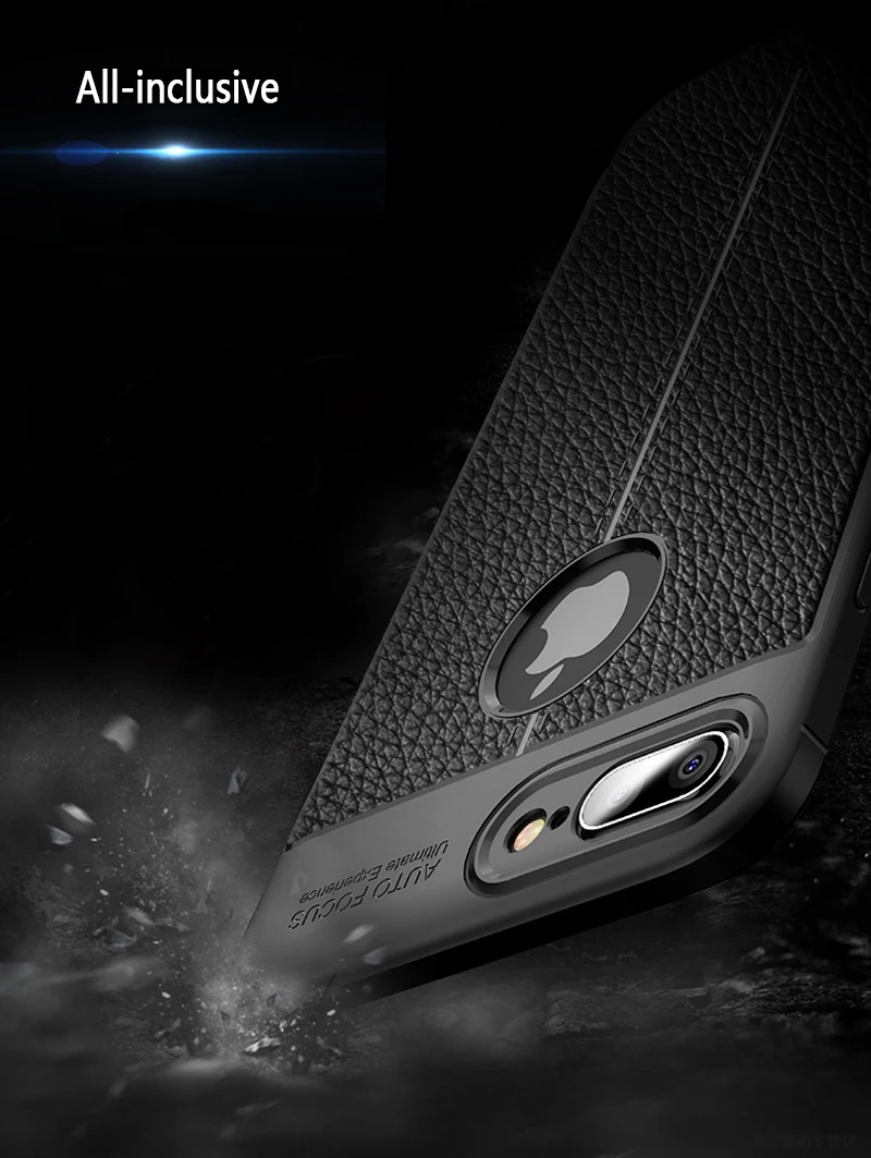 Роскошный кожаный чехол с зернистой текстурой для iphone 7, 8, 6, 6 S, X, XR, XS MAX, силиконовый черный чехол для iphone 7, 8, 6, 6S plus, 5, 5S, чехол s