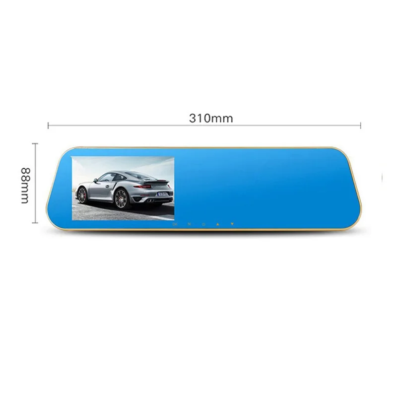 Online/ Full HD 1080P Car Dvr Camera Auto 4.3 Inch Rearview Mirror Digital Video Recorder Dual Lens Registratory Camcorder | Автомобили и