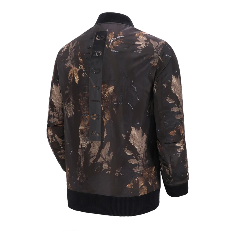 Мужская стеганая куртка Li Ning 100% полиэстер теплая бомбер с подкладкой li ning для