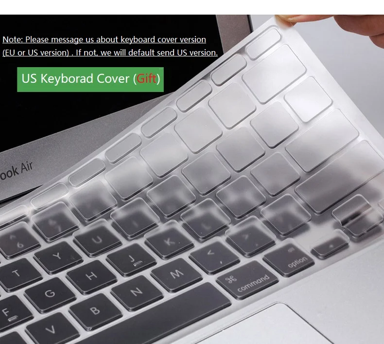 Новый матовый чехол для ноутбука + защита экрана (подарок) клавиатуры Macbook 13 Touch Bar