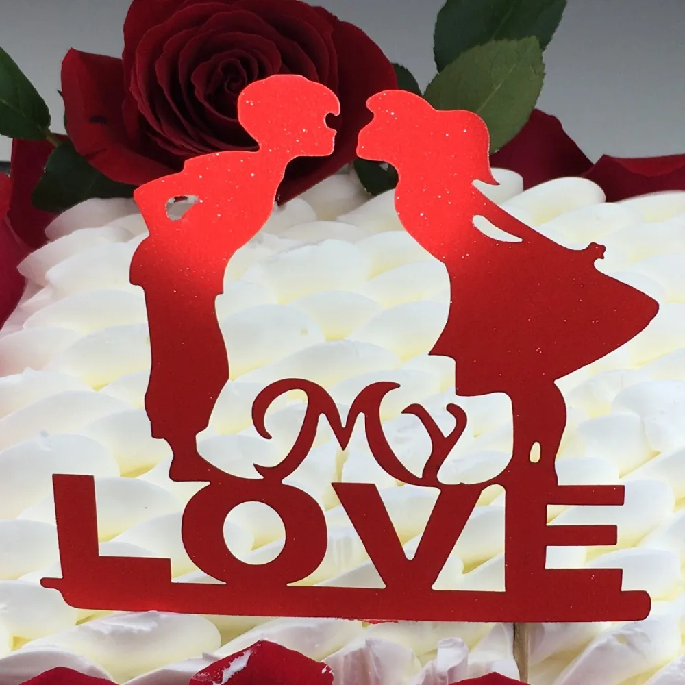 1 шт. флаги для свадебного торта My Love золотые черные синие красные топперы в виде