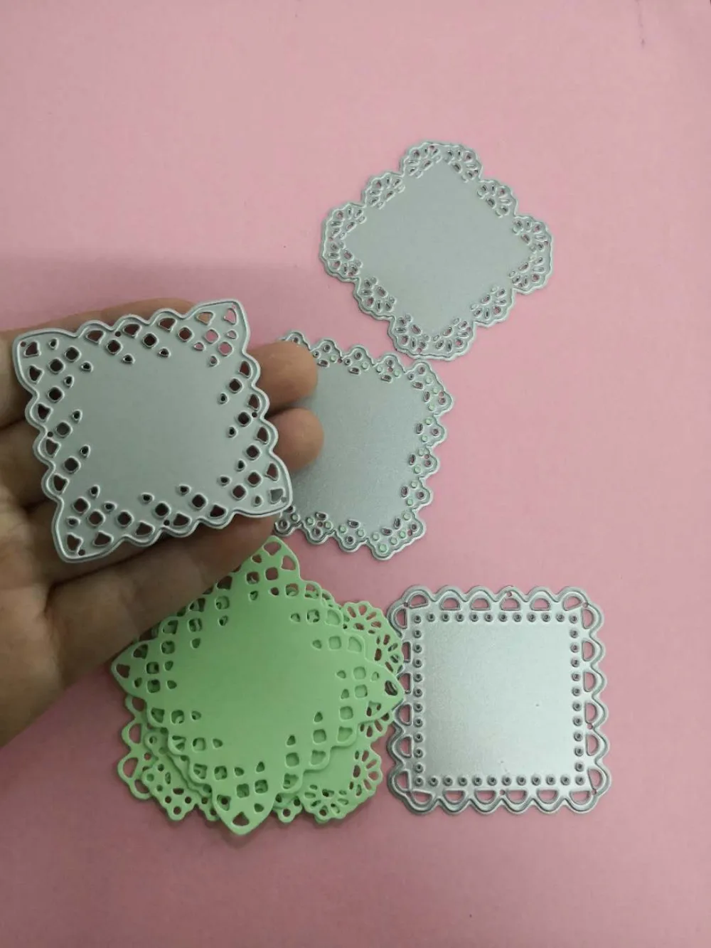 4 шт. мини Doily квадратная матрица на День святого Валентина 2019 металлическая резка