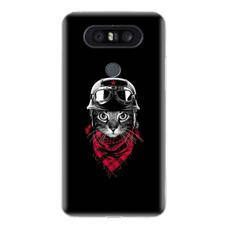 Кот космонавт прочный мягкий ТПУ чехол для телефона LG V40 G6 G7 Q6 Q8 Q7 G5 G4 V30 V20 V10 K8 K10 2018