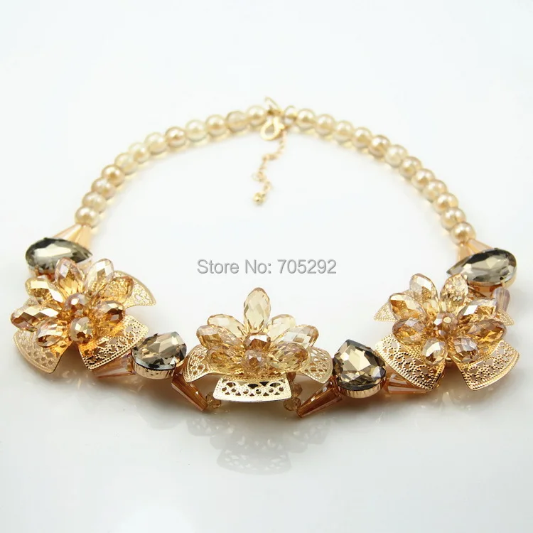 Новинка роскошное Золотое шампанское эффектное ожерелье-чокер для женщин |