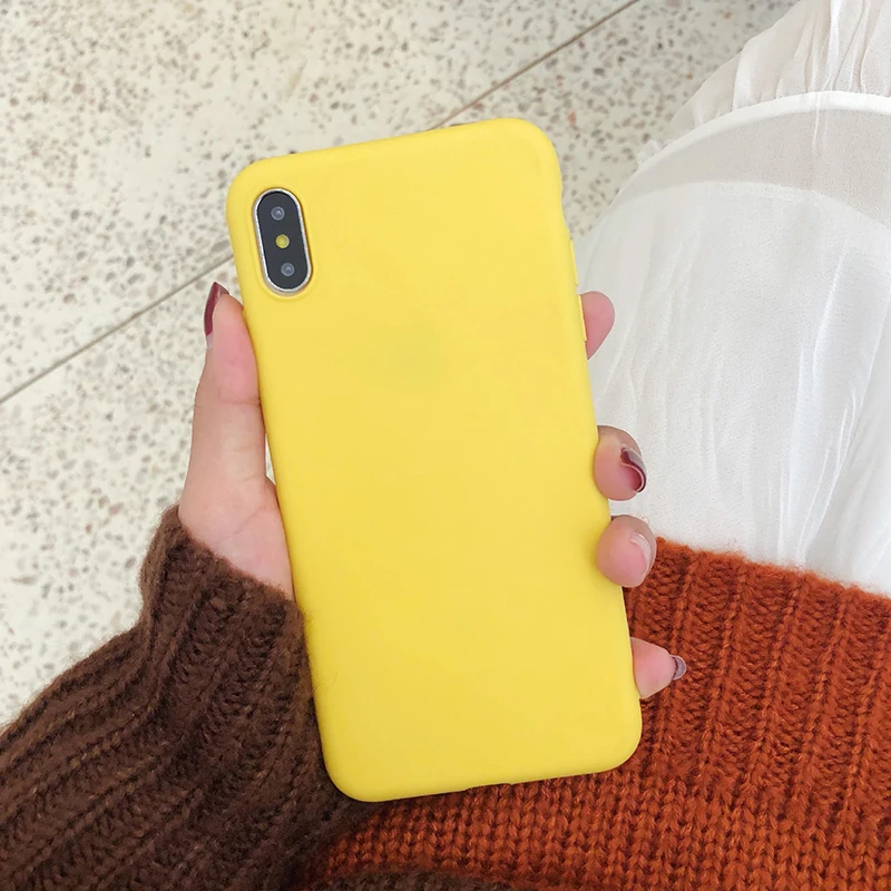 Yellow TPU Ультратонкий однотонный чехол s для huawei Y5 Prime Y6II Y6 Pro Y7 Prime Y9 Мягкий ТПУ чехол для телефона - Цвет: Yellow TPU