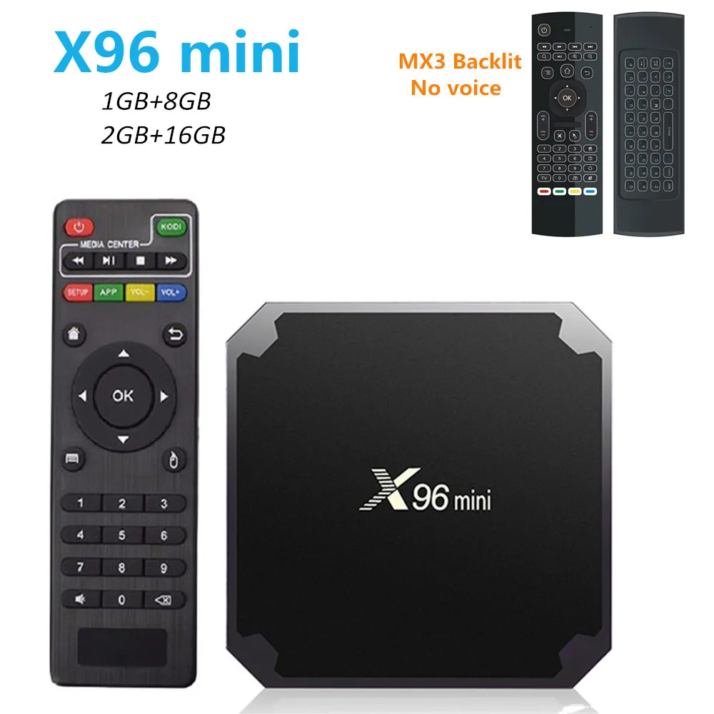 X96 Мини ТВ-бокс Android 7 1 OS Smart TV BOX 2 Гб 16 четырехъядерный процессор Amlogic S905W 4 ГГц WiFi