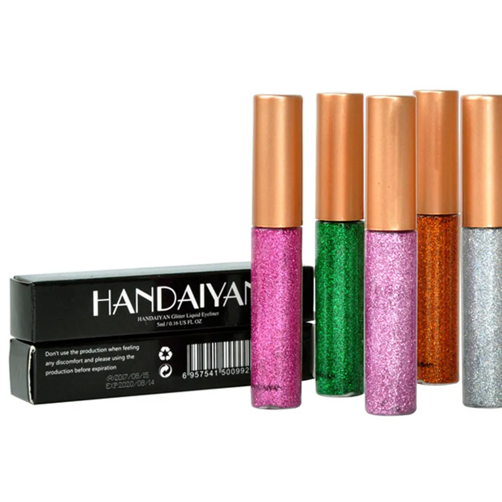 Металлические Блестящие дымчатые тени для век водостойкие блестящие жидкие