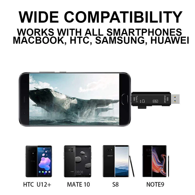 Raugee type C и Micro USB OTG карта адаптер 3 в 1 USB-C-ридер флэш-накопитель TF разъем для чтения для мобильного телефона ПК Mac компьютера