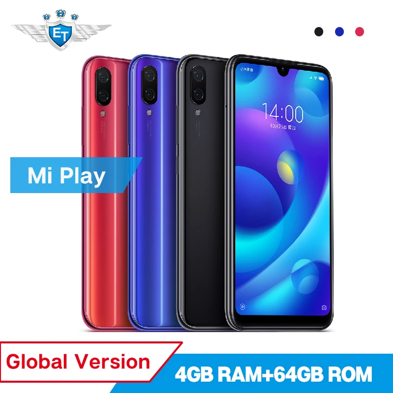 Глобальная версия Xiaomi Mi Play 4 Гб 64 мобильный телефон 5 84 ''MTK P35 Octa Core Двойная