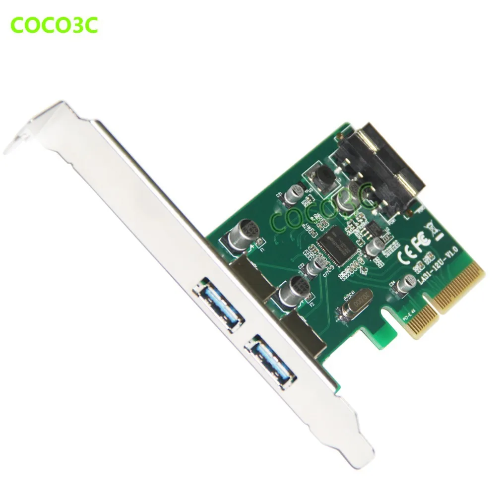 Преобразователь PCI-e 4x в USB 3 1 Суперскоростной 10 Гбит/с 2 порта тип А PCI express