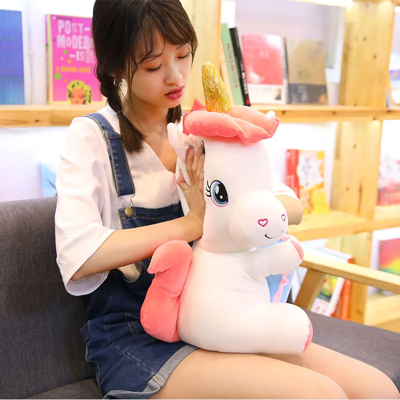 

35/50cm CUTE Holding Star Unicorn Plush Toy Lovely Sitting Animal Unicornio Pillow Stuffed Toys for Children Kids Xmas Gift