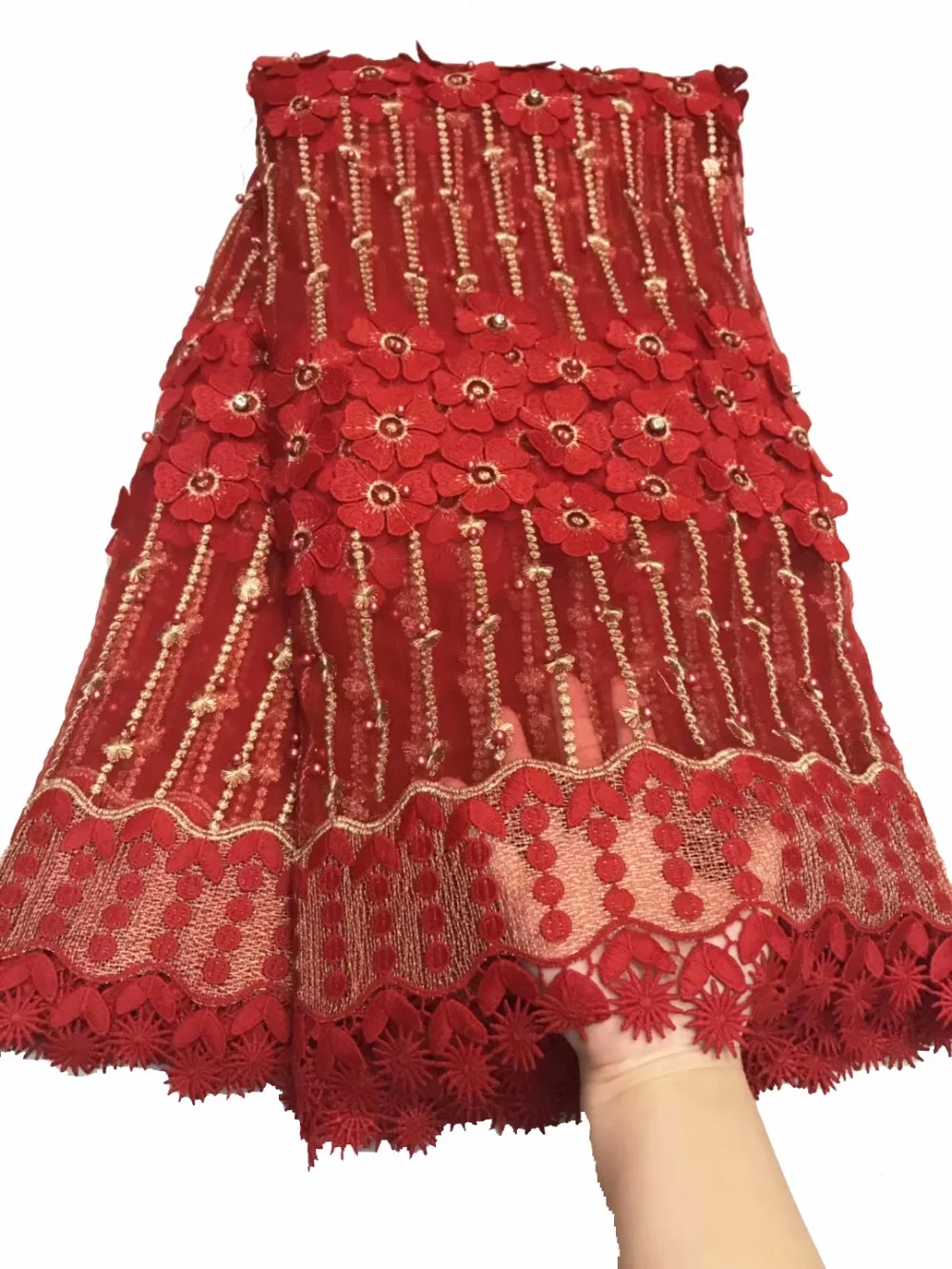 

2018 New style French net lace fabric 3D flower African tulle mesh lace fabric high quality african lace fabric DNF13