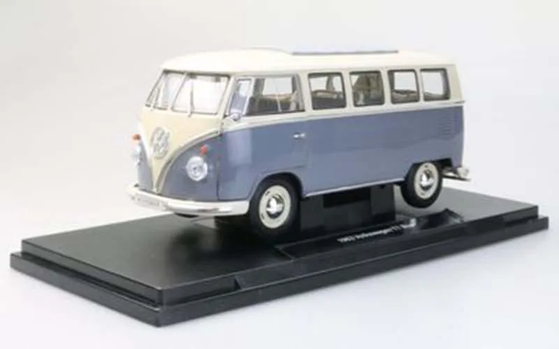 03 1:18 VW T1 Samba Van модель автобуса из сплава игрушечные машинки классические литые под давлением Машинки Игрушки для взрослых коллекция подарок - Цвет: 03
