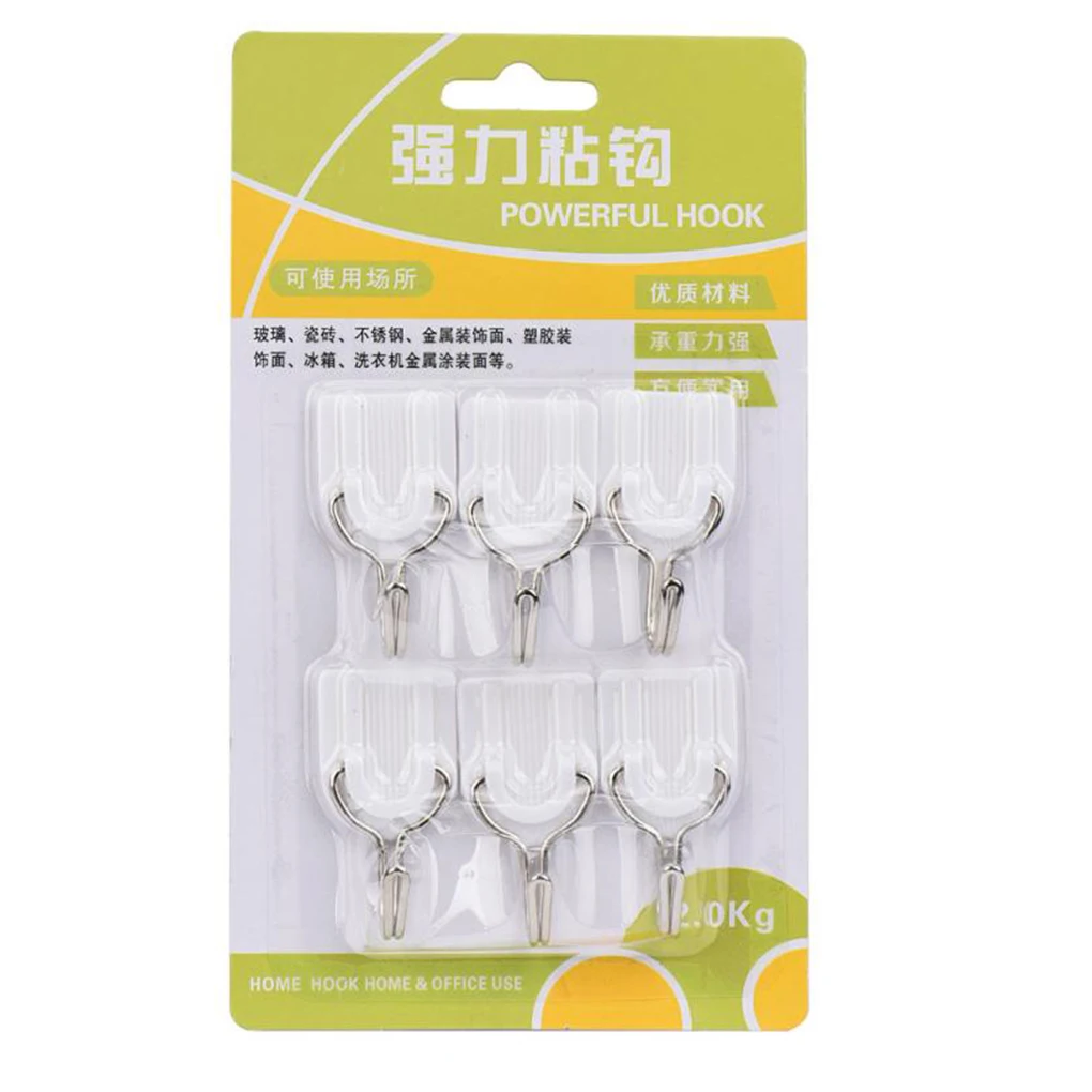 

6/12Pcs/set Strong Sticky Hooks Door Wall Hanger Holder Tiles Glass Adhesive Hooks for Bathroom Kitchen Tool Clothing